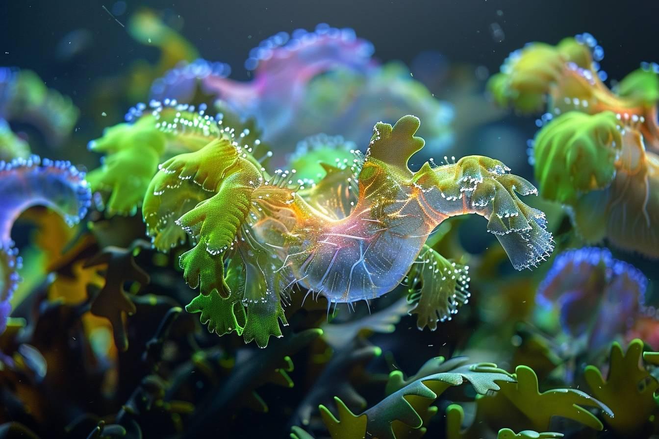 Une scène colorée et fascinante d'organismes marins sous l'eau