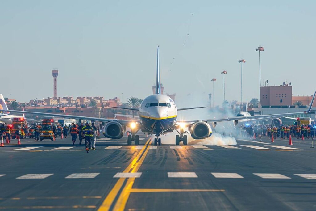 Atterrissage difficile d'un vol Ryanair à Marrakech : incident au Maroc soulève des inquiétudes